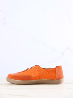 Босоногие туфли 188.natabr.Оранжевый наплак+оранжевая замша
