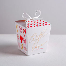 Цена за 5 шт. Коробка бонбоньерка, упаковка подарочная, With love, 8×7.5×6 см см