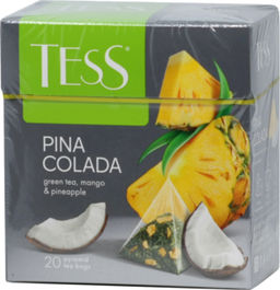 TESS. Pyramids Collection. PINA KOLADA (зеленый) карт.упаковка, 20 пирамидки (Уцененная)