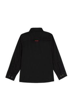 Черная базовая рубашка с длинным рукавом для мальчика - U.s. polo assn фото 2