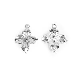 "Zlatka" Подвеска FMK-P06 цветок 12 х 10 мм 5 х 2 шт 01 под серебро