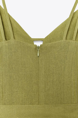 WIDE-LEG STRAPPY LINEN BLEND JUMPSUIT - Zara фото 18