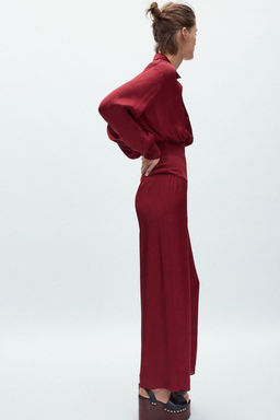 SATIN RIBBED TROUSERS - Zara фото 3