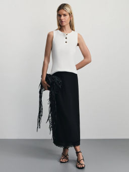 Майка из вискозы в рубчик / Zarina  фото 2