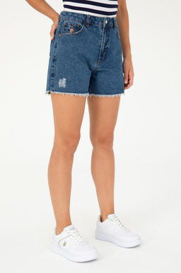 Женские синие джинсовые шорты - U.s. polo assn фото 2