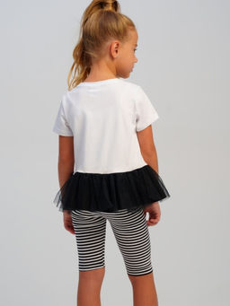 12522141 Комплект для девочек: брюки (легинсы укороченные), фуфайка (футболка) - Playtoday фото 3