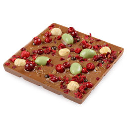 Шоколад молочный с украшением Вишня, фундук, карамель 75 гр - Chokodelika фото 3