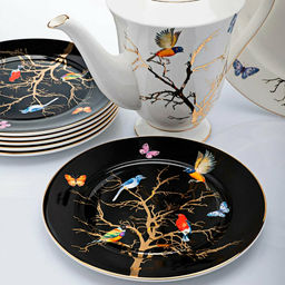 НАБОР ТАРЕЛОК ЗАКУСОЧНЫХ LEFARD РАЙСКИЕ ПТИЦЫ 6 ШТ. 21 СМ ЧЕРНЫЙ  фото 7