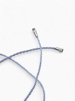 Цена за 2 шт. Шнурок гайтан 60 см d=2 мм, цвет серебряный, винтовой замок серебро