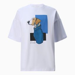 Футболка женская MINAKU: Exclusive print, белая, размер 50