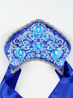 Кокошник карнавальный, синий, р-р 54-58