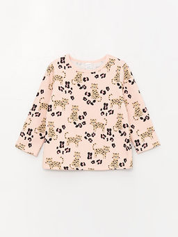 Bisiklet Yaka Bask?l? K?z Bebek Pijama Tak?m?