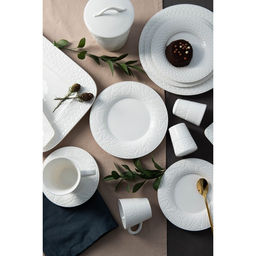 Тарелка фарфоровая десертная Magistro Сrotone, d=18 см, цвет белый  фото 14