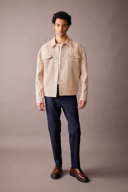 Пальто Relax Fit с воротником-поло на хлопковой подкладке - Defacto фото 2