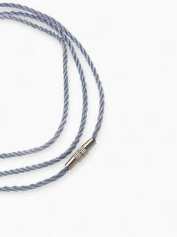 Цена за 2 шт. Шнурок гайтан 60 см d=2 мм, цвет серебряный, винтовой замок серебро