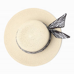 Шляпа женская MINAKU с бантом зебра, бежевая, размер 58