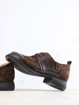 Полуботинки туфли 205.патрицияbl.Коричневая замша+коричневый