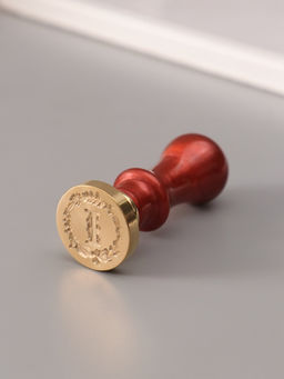 Печать для сургуча с пластиковой ручкой «Венок с буквой I», 2.5×2.5×6.3 см