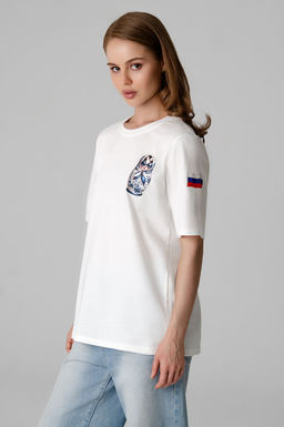 Арт. 31140 Футболка женская Россия 44-50 (4 шт) Цвет:молочный - Калинка фото 25