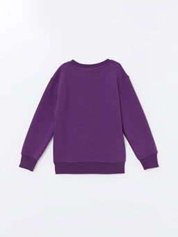 Bisiklet Yaka Bask?l? Uzun Kollu Erkek ?ocuk Sweatshirt
