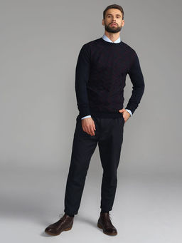 Джемпер мужской GREG G121-12-зигзаг D1 (синий/бордо)  фото 9