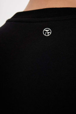 Толстовка свободного кроя с круглым вырезом и принтом - Defacto фото 5