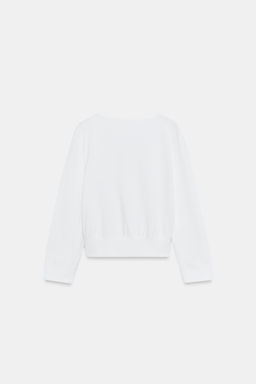 TOP ESCOTE PICO BOTONES / Blanco - Zara фото 5