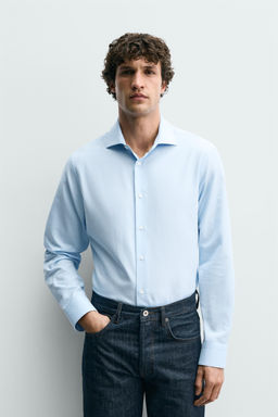CAMISA REGULAR FIT ESTRUCTURA / Celeste - Zara фото 2
