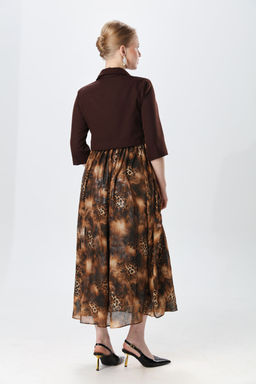 Платье NIKVA н514-5 шоколад и кофейный леопард  фото 2