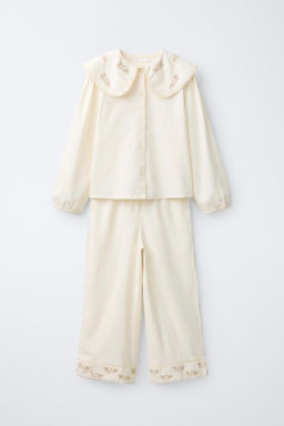 6-14 YEARS/ EMBROIDERED FLOWER PYJAMAS - Zara фото 11