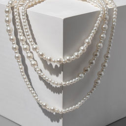 Бусы «Жемчуг» трансформер, шар №4,8, цвет белый в серебре, 150 см