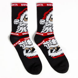 Новогодний подарочный набор термос и носки 3 пары KAFTAN Bad Santa, размер 41-44 (27-29 см)  фото 13