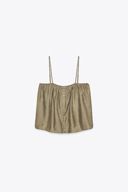 FLOWING STRAPPY BUTTON-UP TOP - Zara фото 12