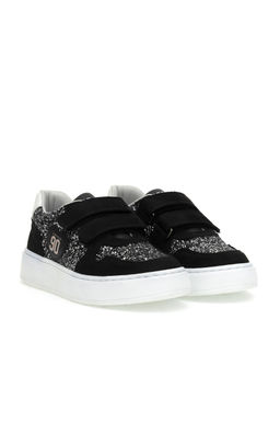 K_z _ocuk Siyah Simli Sneaker Ayakkab_ Sepette S_rpriz _ndirim