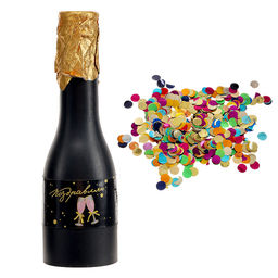 Хлопушка пружинная в форме бутылки « Поздравляю» фольга золото 16 см