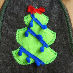 Шапка для бани  Новогодняя Ель и синие бусы, серая - Simaland фото 2