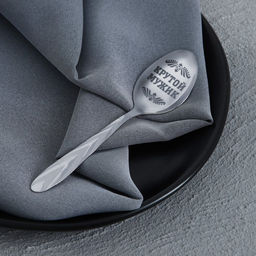 Цена за 2 шт. Ложка чайная с гравировкой 100% крутой мужик, h=14 см