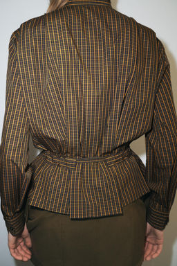 CHECK COTTON SHIRT WITH BOW ZW COLLECTION