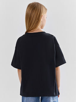 Футболка для девочек черная прямого кроя - Mark formelle фото 3