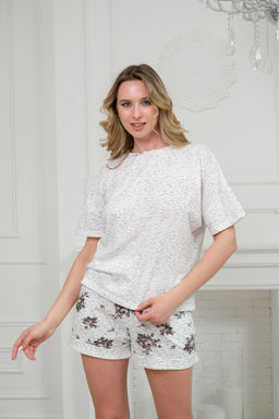 Пижама женская из футболки и шорт из кулирки Симфония 2 - Амадэль фото 3