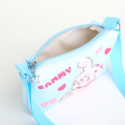 Сумка детская «Зайка», для девочки, на молнии, голубая