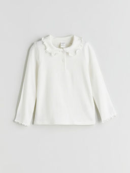 G?mlek Yaka Uzun Kollu Basic K?z ?ocuk Ti??rt