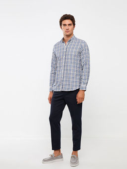 Regular Fit Uzun Kollu Ekose Gabardin Erkek G?mlek