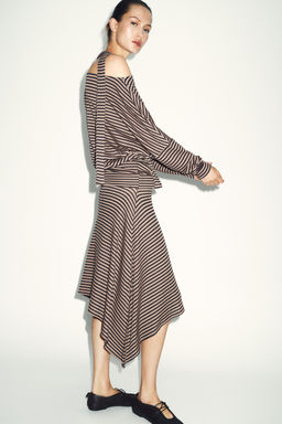 ASYMMETRIC STRIPED SKIRT - Zara фото 14