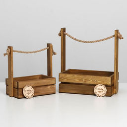 Набор кашпо 2 в 1 с шильдиком "Новогодний венок", 25х15х30, 21х12х23 см