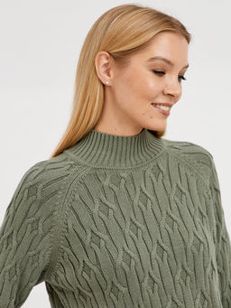 джемпер женский хлопковый с объемным узором и со спущенной линией плеча - Glenfield фото 4