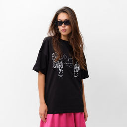 Футболка женская MIST Tiger, размер 44-46, чёрная