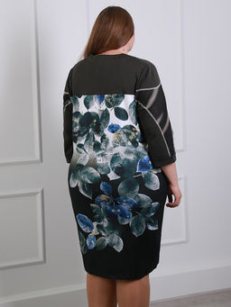 Платье с цветочным принтом спереди и сзади - Almond фото 5