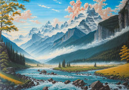 ФРЕЯ Пазл 2000 элемент. PZL-2000/42 Горный пейзаж с рекой