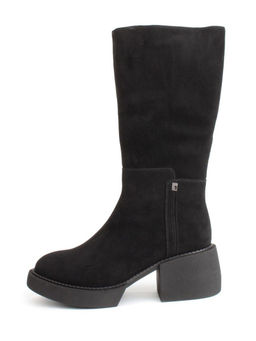 02-FI908-2M BLACK Сапоги зимние женские (натуральная замша, натуральный мех) - Фабричный китай фото 4